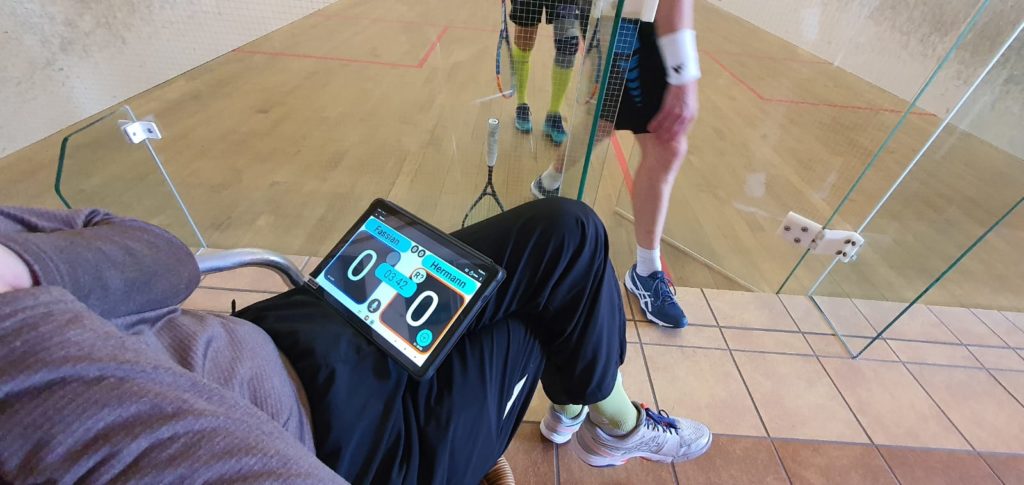 Tablet mit Squash Tournament Software